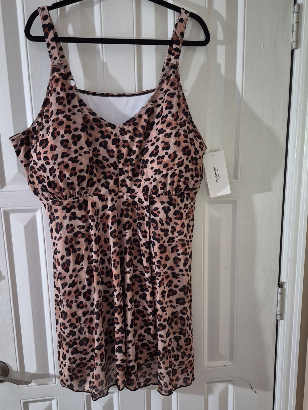 NEW Bathing Suit Sz 28 Leopard Print- 1 Piece  With Attached Skirt